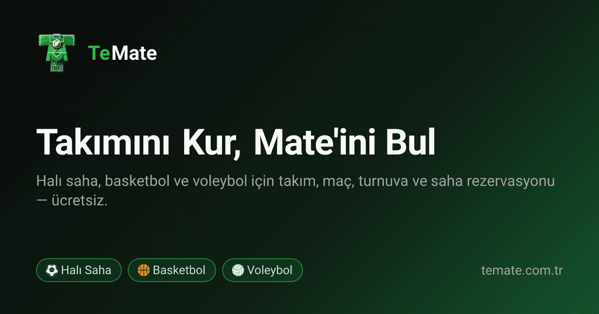 TeMate: Takım ve Turnuva